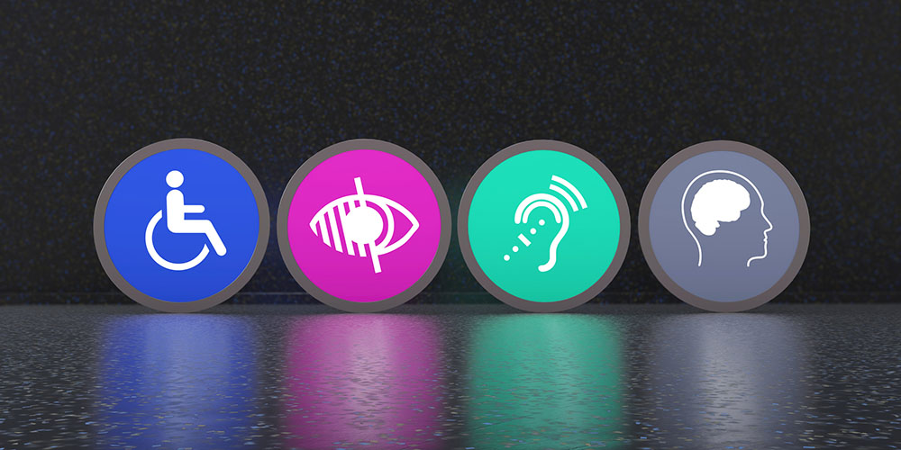 Runde Icons mit Accessibility Symbolen